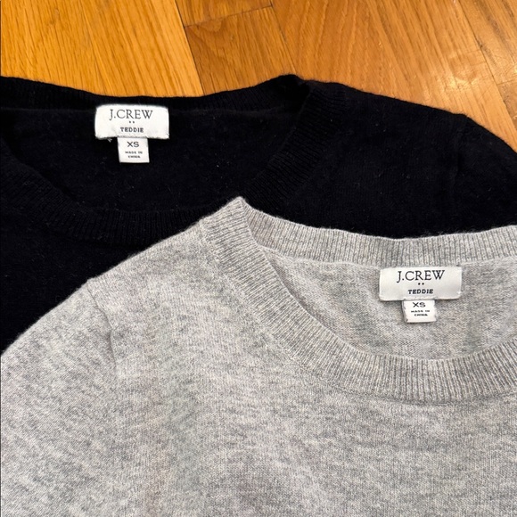 J. Crew Black and Gray Teddie Sweaters - Picture 2 of 6